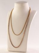 9ct GOLD BOX LINK CHAIN NECKLACE with ring clasp, 19in (48cm) long, Sheffield import mark 1975 and