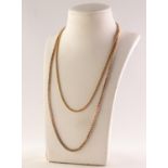 9ct GOLD BOX LINK CHAIN NECKLACE with ring clasp, 19in (48cm) long, Sheffield import mark 1975 and