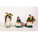 THREE ROYAL DOULTON FIGURES, repectively Biddy Pennyfarthing, HN 1843; The Old Balloon Seller, HN