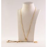 GOLD PLATED JEWELLERY, FIVE PIECES each set with a heart shaped Swarovski Crystal, comprising a