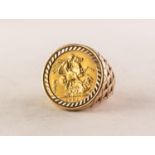 LATE VICTORIAN (1901) GOLD SOVEREIGN, loose mounted in 9ct gold, 18.7 gms gross