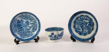 EARLY 19th CENTURY, PROBABLY CAMBRIAN POTTERY, SWANSEA, SOUTH WALES, TEA BOWL AND SAUCER, transfer