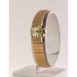 LADY'S SEIKO 'RAINBOW' GOLD PLATED TEXTURED BRACELET WATCH with 17 jewels mechanical movement, small