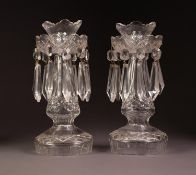 PAIR OF 20th CENTURY CUT GLASS ELECTRIC TABLE OR MANTEL LUSTRES