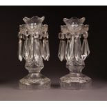 PAIR OF 20th CENTURY CUT GLASS ELECTRIC TABLE OR MANTEL LUSTRES