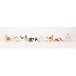 EIGHT MODERN ROYAL CROWN DERBY CHINA ANIMAL PAPERWEIGHTS, seven with gold stoppers: Bank Vole,