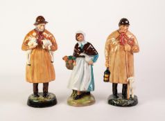 THREE ROYAL DOULTON FIGURES, respectively The Shepherd, HN 1975; Lambing Time, HN 1890; Country Lass