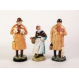 THREE ROYAL DOULTON FIGURES, respectively The Shepherd, HN 1975; Lambing Time, HN 1890; Country Lass