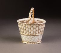 19th CENTURY JACOB PETIT, PARIS, PORCELAIN BASKET SHAPE POT POURRI, with pierced c over and