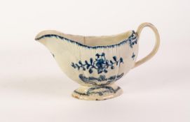 LATE 18th CENTURY STAFFORDSHIRE PEARLWARE SAUCE BOAT, moulded with leafage with scollop moulded rim,