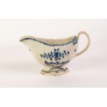 LATE 18th CENTURY STAFFORDSHIRE PEARLWARE SAUCE BOAT, moulded with leafage with scollop moulded rim,