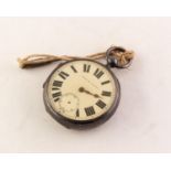 VICTORIAN SILVER POCKET WATCH with keywind movement, white roman, engine turned dial, Chester