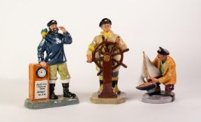 THREE ROYAL DOULTON FIGURES, repectively All Aboard, HN 2940; The Helmsman HN 2499; Sailor's Holiday