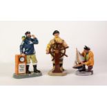 THREE ROYAL DOULTON FIGURES, repectively All Aboard, HN 2940; The Helmsman HN 2499; Sailor's Holiday