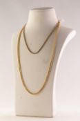 9ct GOLD CHAIN NECKLACE with curb pattern links, 23in (58cm) long, 4.5 gms and a 9ct GOLD ROPE CHAIN