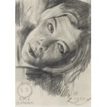 ZINSKY (MODERN) PENCIL DRAWING ?Amy Dunne? Signed, titled and numbered 43 11? x 8? (28cm x 20.3cm)