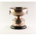 THE ?DOROTHY SARGEANT? TWO HANDLED SILVER TROPHY CUP, of typical, shallow form, inscribed, raised on