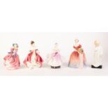 FIVE ROYAL DOULTON FIGURES, repsectively Roseanna, HN 1926; Southern Belle, HN 2229; The