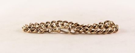 9ct GOLD CURB LINK BRACELET, 27.2 gms