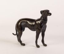 PATINATED BRONZE MODEL OF A GREYHOUND Modelled standing Unsigned 5 ½? (14cm) high, 7? (17.7cm) long