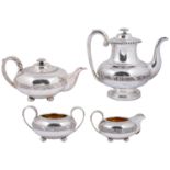 A Regency four piece old Sheffield plate tea and coffee service;others