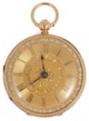 A Victorian 18ct gold ladies open faced pocket watch