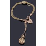 An attractive Victorian three colour Albertina chain bracelet