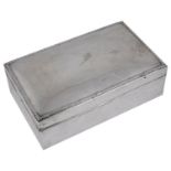 A large Edward VII silver table cigar box