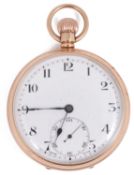 A 9ct gold keyless open faced pocket watch