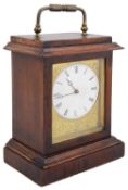 A mid 19th century French rosewood cased carriage timepiece