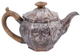 A George III small silver teapot