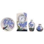 Moorcroft pottery 'Fly Away Home' pattern mantle clock; others