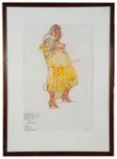 John Bratby R.A. (Brit. 1928-1992) 'Patti in Yellow Dress', mixed media, signed