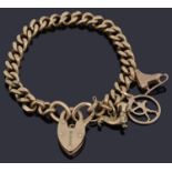 A 9ct gold flat curb link bracelet