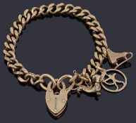 A 9ct gold flat curb link bracelet