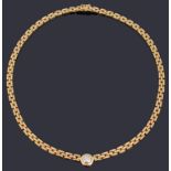 A Continental gold and diamond articulated necklace