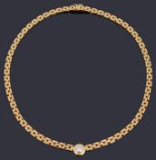 A Continental gold and diamond articulated necklace