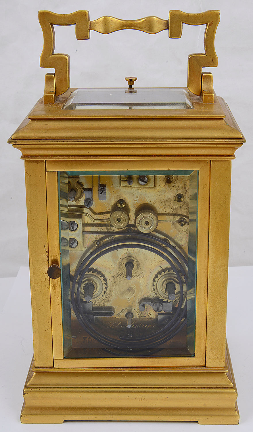 A late 19th century French ormolu repeating carriage clock - Image 2 of 2