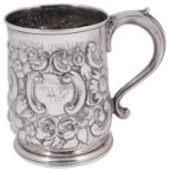 A George II silver half pint mug
