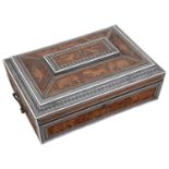 A 19th century Anglo-Indian sandalwood, ivory and sadeli work box