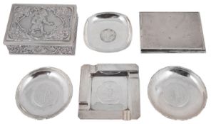 A mixed lot of silver smoking items