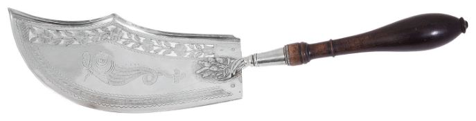 An early 19th century French silver fish slice