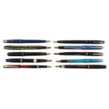 A large collection of fountain pens dating from early to mid 20th c