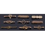 A collection of mainly Victorian pin brooches