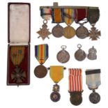 W.W.I British and French campaign and other medals, a collection