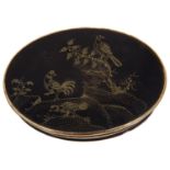 An early 18th c gold coloured metal mounted tortoiseshell and pique work oval snuff c.1720