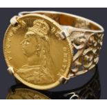 A Victorian half sovereign ring