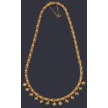 An attractive Continental 18ct gold fringe necklace