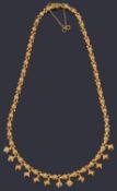 An attractive Continental 18ct gold fringe necklace