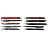 A large collection of fountain pens